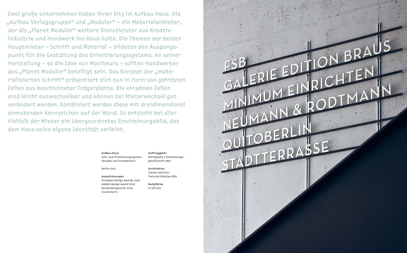 1:1 – Leitsysteme, Orientierung, Identität